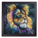 Lion Print 'Courage' by Amy Ansell - Black Square Frame