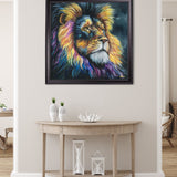 Lion Print 'Courage' by Amy Ansell - Black Square Frame