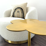 Little Petal Side Table in Gold Metal