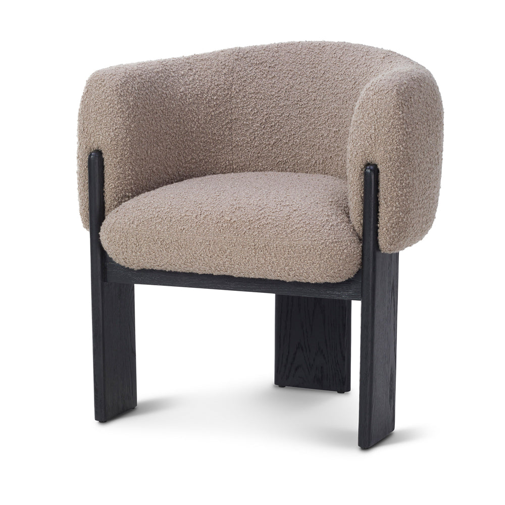 Liang & Eimil Lucca Dining Chair - Beverly Boucle Espresso Grey & Matt ...