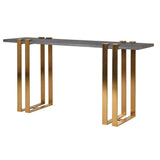 Luther Console Table in Concrete and Brushed Gold