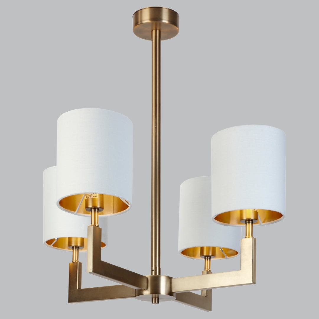 Livingsley Nico 4 Arm Chandelier – Antique Brass