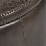 Pacific Lifestyle Arturo Peppercorn Leather Storage Pouffe