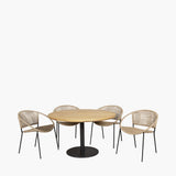 Pacific Lifestyle Dakota 4 Seater Outdoor Dining Set – Natural Wheat