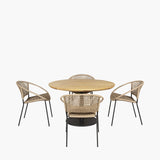 Pacific Lifestyle Dakota 4 Seater Outdoor Dining Set – Natural Wheat