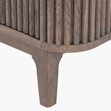 Pacific Lifestyle Raie 3 Door Sideboard - Dark Brown Ribbed Oak & Pine Wood