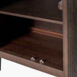 Pacific Lifestyle Raie 3 Door Sideboard - Dark Brown Ribbed Oak & Pine Wood