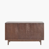 Pacific Lifestyle Raie 3 Door Sideboard - Dark Brown Ribbed Oak & Pine Wood