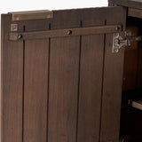 Pacific Lifestyle Raie 3 Door Sideboard - Dark Brown Ribbed Oak & Pine Wood