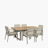 Pacific Lifestyle Stockholm Outdoor 6 Seater Dining Set – Limestone