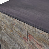 Pacific Lifestyle Verde 4 Door Sideboard – Black Mango Wood and Stone Veneer