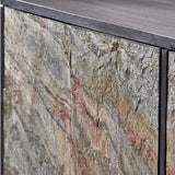 Pacific Lifestyle Verde 4 Door Sideboard – Black Mango Wood and Stone Veneer