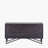 Pacific Lifestyle Verde 4 Door Sideboard – Black Mango Wood and Stone Veneer