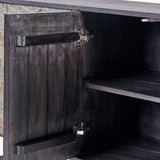 Pacific Lifestyle Verde 4 Door Sideboard – Black Mango Wood and Stone Veneer
