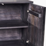 Pacific Lifestyle Verde 4 Door Sideboard – Black Mango Wood and Stone Veneer