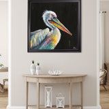 Pelican Print 'Pierre' by Amy Ansell - Black Square Frame