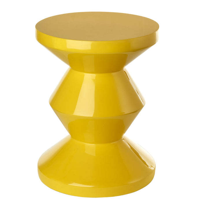 Pols Potten Migg Zig Zag Stool in Yellow Lacquered Polyester – Second