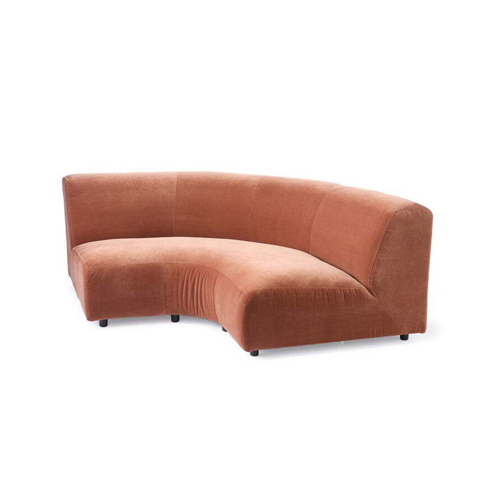 Pols Potten A-Round-U Sofa Quarter Circle in Brown Velvet – Excess Stock