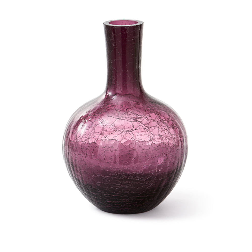 Pols Potten Crackled Ball Body Vase in Dark Purple Glass – Small