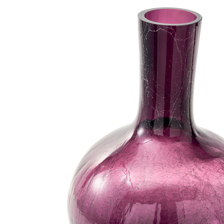 Pols Potten Crackled Ball Body Vase in Dark Purple Glass – Large