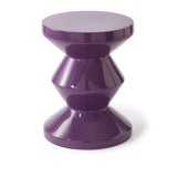 Pols Potten Migg Zig Zag Stool in Dark Purple Lacquered Polyester