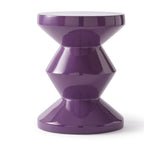Pols Potten Migg Zig Zag Stool in Dark Purple Lacquered Polyester