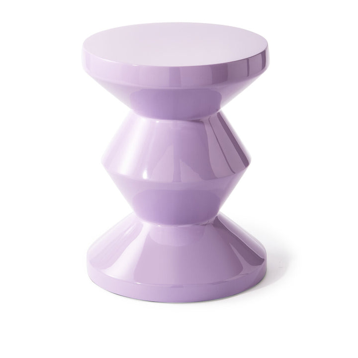 Pols Potten Migg Zig Zag Stool in Lilac Lacquered Polyester