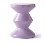 Pols Potten Migg Zig Zag Stool in Lilac Lacquered Polyester