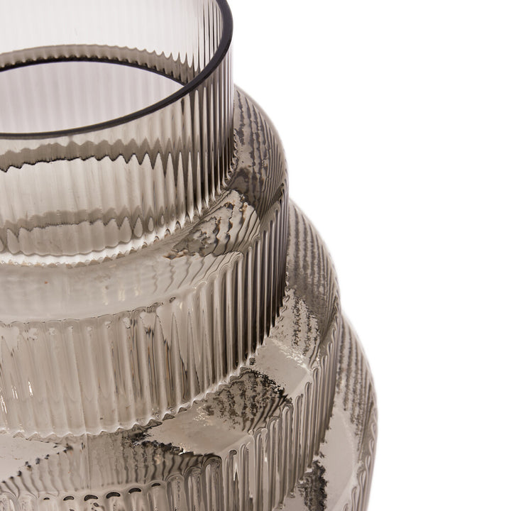 Pols Potten Steps Vase in Grey Glass – Extra Large