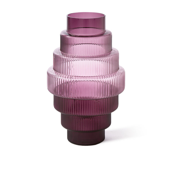 Pols Potten Steps Vase in Purple Glass – Extra Large