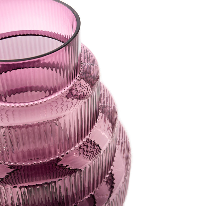 Pols Potten Steps Vase in Purple Glass – Extra Large