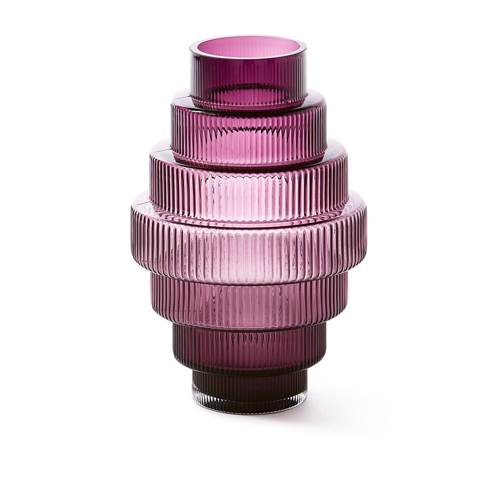 Pols Potten Steps Vase in Purple Glass – Small