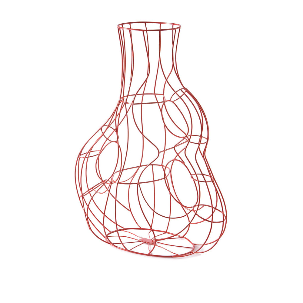 Pols Potten Three Ears Frame Vase in Coral Red Wire – Medium