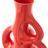 Pols Potten Three Ears Vase in Coral Red Ceramic – Medium
