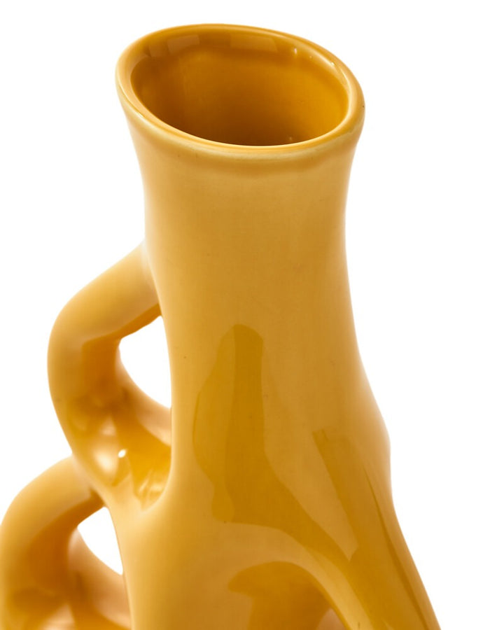 Pols Potten Three Ears Vase in Yellow Ceramic – Medium