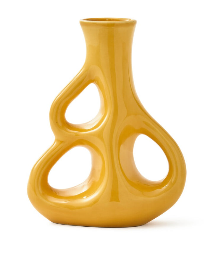 Pols Potten Three Ears Vase in Yellow Ceramic – Medium