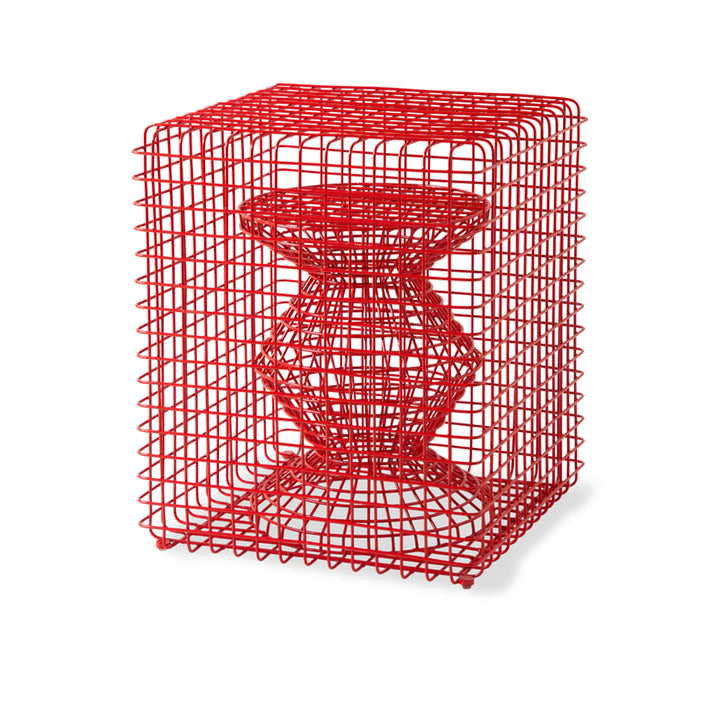 Pols Potten Wire Zig Zag Stool –  Coral Red