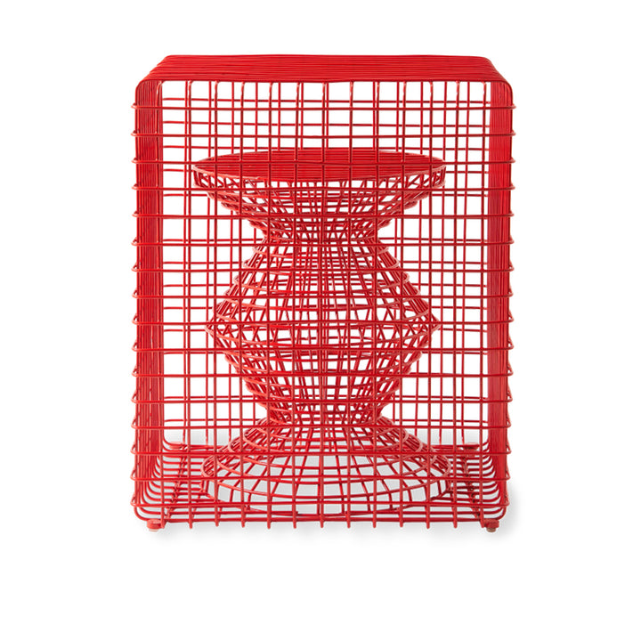 Pols Potten Wire Zig Zag Stool –  Coral Red