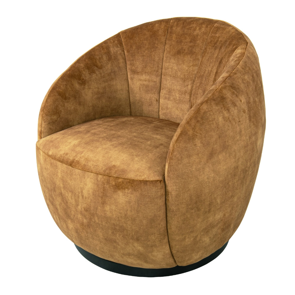 RV Astley Chalain Swivel Chair – Ginger Velvet – Excess Stock