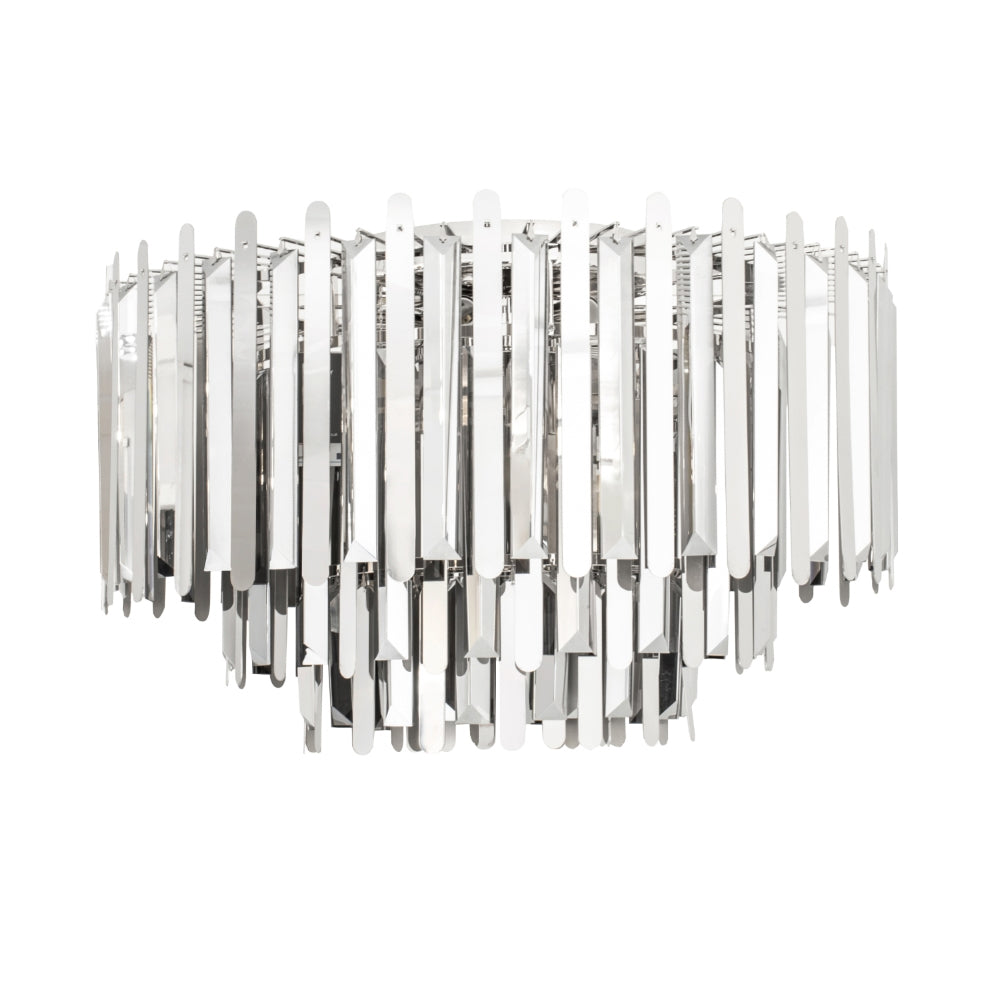 RV Astley Mabel Flush Ceiling Light in Smoked Glass and Polished Nickel – Large - Excess Stock
