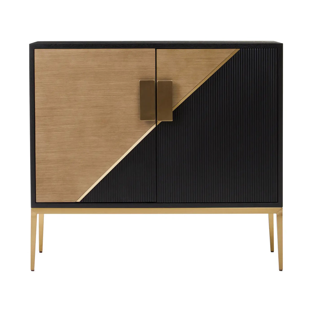 Raidan 2 Door Sideboard Black and Gold Shropshire Design