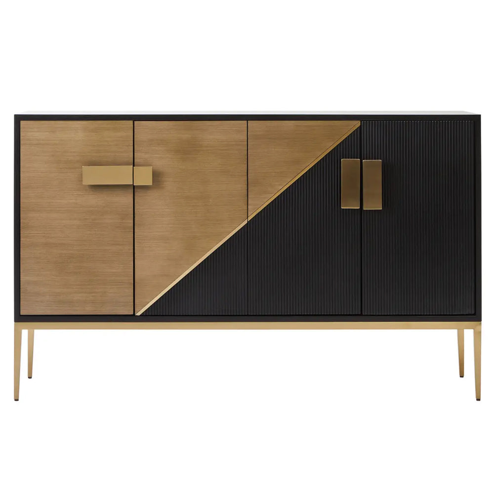 Raidan 4 Door Sideboard – Black and Gold – Shropshire Design