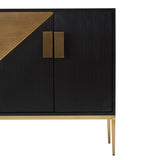 Raidan 4 Door Sideboard – Black and Gold
