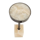 Raphael Side Table in Onyx and Dark Nickel