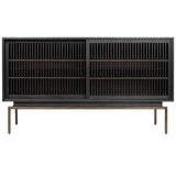 Relino Sideboard with Mindi Wood and Dark Brass Metal