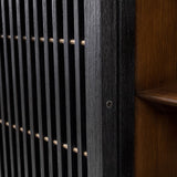 Relino Sideboard with Mindi Wood and Dark Brass Metal