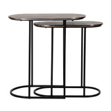 Richmond Interiors Chandon End Tables with Aluminium Tops – Set of 2