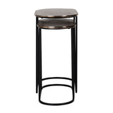 Richmond Interiors Chandon End Tables with Aluminium Tops – Set of 2
