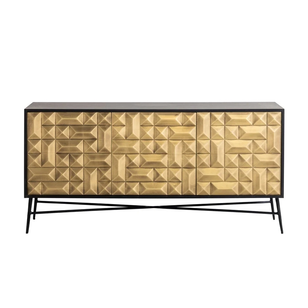 Richmond Interiors Tetro Sideboard – Gold Finish