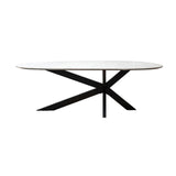 Richmond Interiors Trocadero Dining Table in White Marble